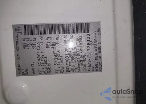 2018 Nissan Rogue S z USA, uszkodzony, nr VIN 5N1AT2MT7JC728308